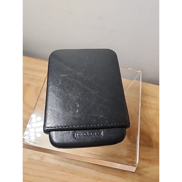 Coach Hard Case Structured Two Piece Leather Business Card Credit Card Holder - Picture 1 of 12